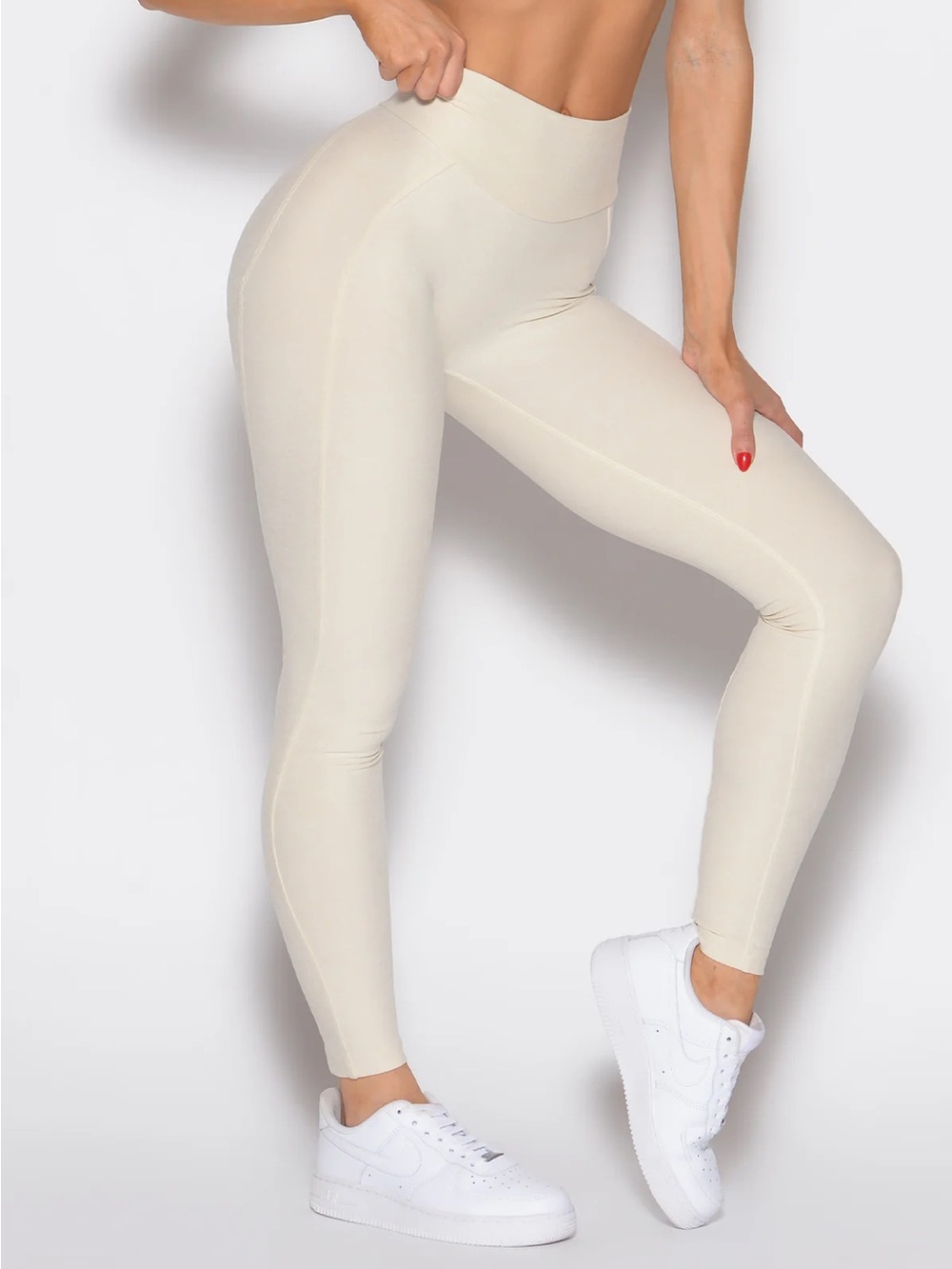Bombshell Sportswear High-Waist Cream Leggings